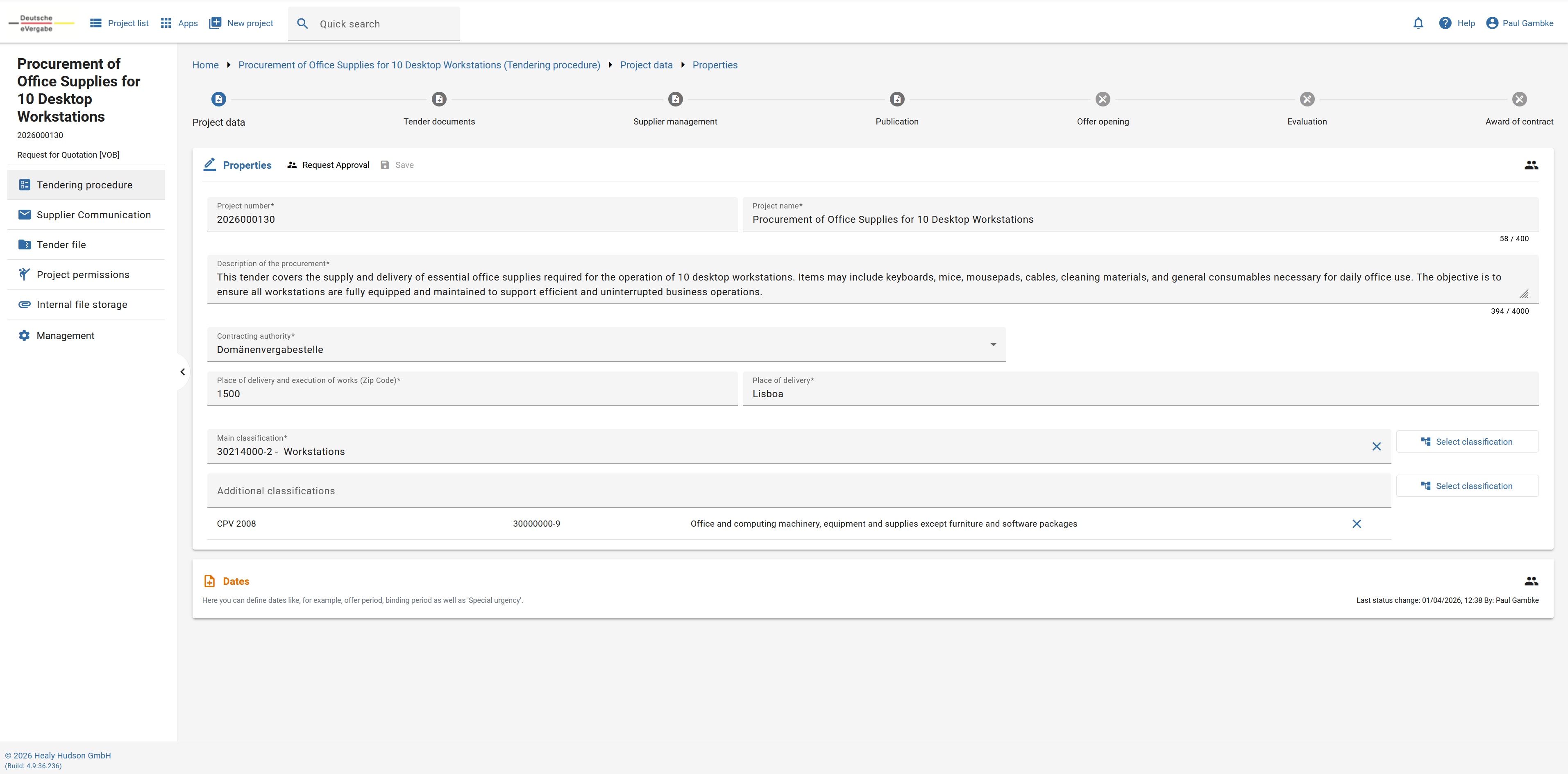 Deutsche eVergabe tender dashboard illustration